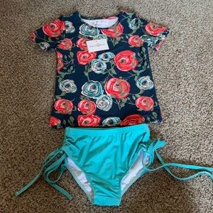 Oopsie Daisy Rashguard Swimsuit Set for Girls Size 10
